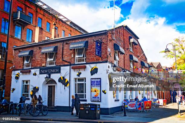 canal street, manchester, uk - september 13, 2017 - canal street manchester stock pictures, royalty-free photos & images