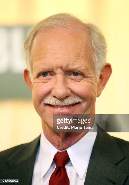 Capt. Chesley "Sully" Sullenberger attends a book signing of his new book "Highest Duty" at Barnes and Noble October 13, 2009 in New York City....