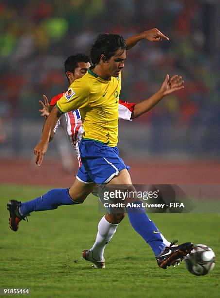 Dalton of Brazil tackles Marcos Urena of Costa Rica during the FIFA U20 World Cup Semi Final match between Brazil and Costa Rica at the Cairo...