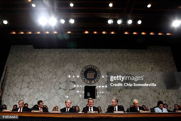 Senate Finance Committee members Sen. Jeff Bingaman , Sen. Kent Conrad , Sen. John Rockefeller , Chairman Max Baucus , ranking member Sen. Charles...