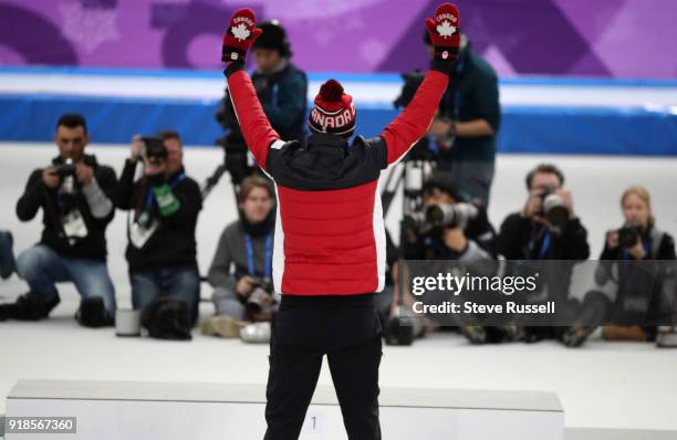 Pyeongchang- FEBRUARY 15 - Ted-Jan Bloemen of Canada wins the gold medal in Olympic record time in the men's 10000 metres in the PyeongChang 2018...