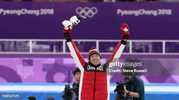 Pyeongchang- FEBRUARY 15 - Ted-Jan Bloemen of Canada wins the gold medal in Olympic record time in the men's 10000 metres in the PyeongChang 2018...