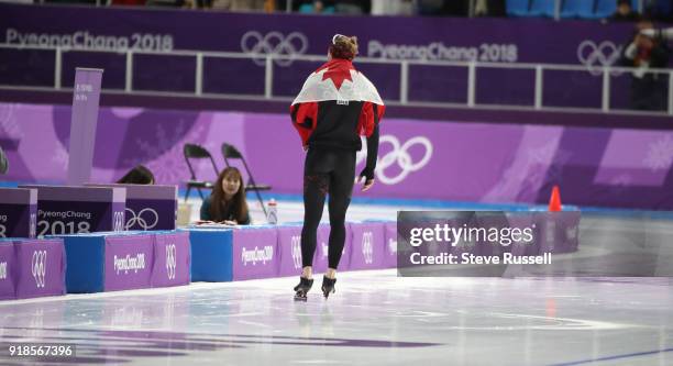 Pyeongchang- FEBRUARY 15 - Ted-Jan Bloemen of Canada wins the gold medal in Olympic record time in the men's 10000 metres in the PyeongChang 2018...