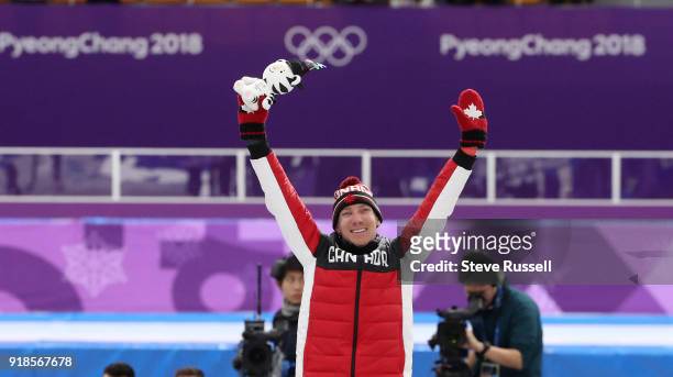 Pyeongchang- FEBRUARY 15 - Ted-Jan Bloemen of Canada wins the gold medal in Olympic record time in the men's 10000 metres in the PyeongChang 2018...