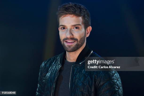 Spanish singer Pablo Alboran presents her new tour 'Prometo' on February 15, 2018 in Arganda del Rey, Spain.