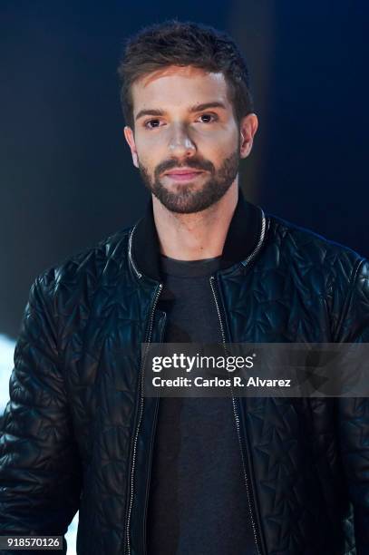 Spanish singer Pablo Alboran presents her new tour 'Prometo' on February 15, 2018 in Arganda del Rey, Spain.