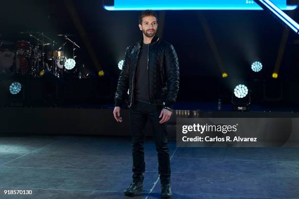 Spanish singer Pablo Alboran presents her new tour 'Prometo' on February 15, 2018 in Arganda del Rey, Spain.