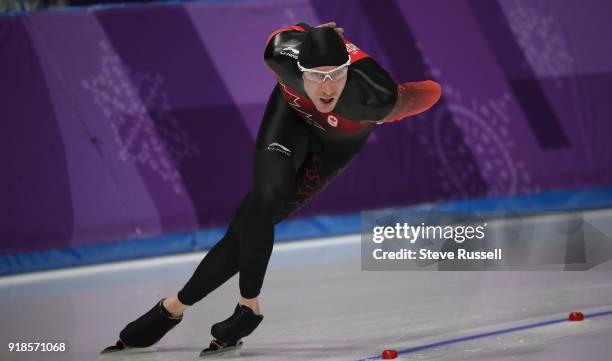 Pyeongchang- FEBRUARY 15 - Ted-Jan Bloemen of Canada wins the gold medal in Olympic record time in the men's 10000 metres in the PyeongChang 2018...