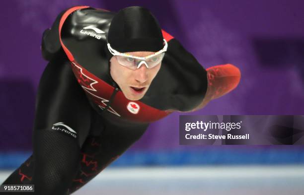 Pyeongchang- FEBRUARY 15 - Ted-Jan Bloemen of Canada wins the gold medal in Olympic record time in the men's 10000 metres in the PyeongChang 2018...