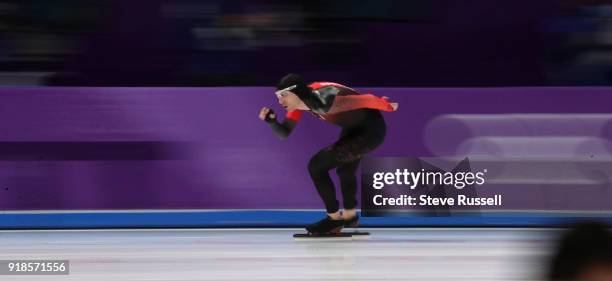 Pyeongchang- FEBRUARY 15 - Ted-Jan Bloemen of Canada wins the gold medal in Olympic record time in the men's 10000 metres in the PyeongChang 2018...