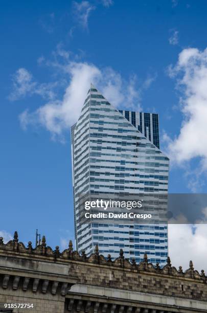 modern architecture (vertical) - warsaw bus stock pictures, royalty-free photos & images