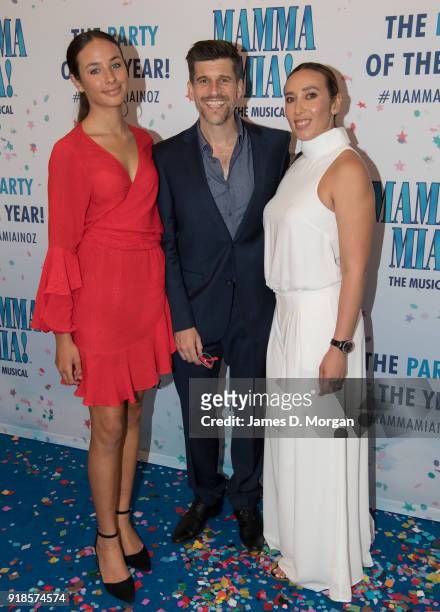 Osher Gunsberg , his wife Audrey Griffin and his stepdaughter Georgia arrive ahead of the premiere of Mamma Mia! The Musical at Capitol Theatre on...