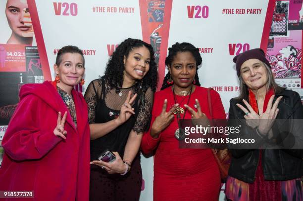 Amy Emmerich, Tonya Pinkins, Amy Goodman and guest attend The Red Party - 20th Anniversary Celebration Of V-Day and The Vagina Monologues at...