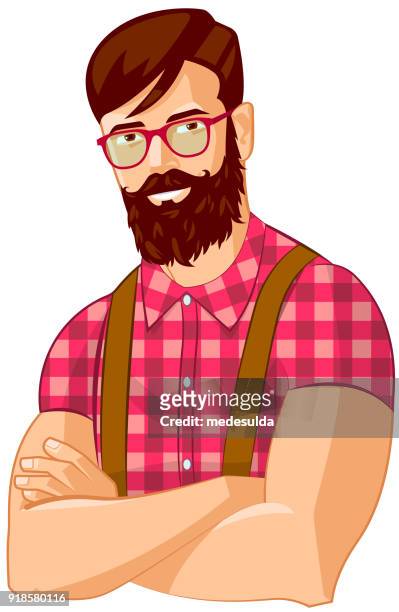 時髦人頭像鬍鬚眼鏡 - 都會型男 幅插畫檔、美工圖案、卡通及圖標