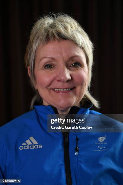 Wheelchair curler Angie Malone during the Great Britain Winter Paralympic Media Day on February 15, 2018 in Manchester, England.