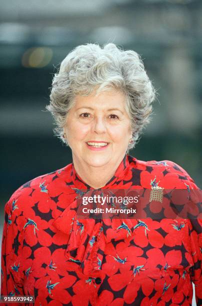 Speaker of the House of Commons Betty Boothroyd at Embankment, London, 27th April 1992.