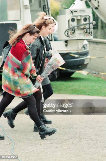 Hall Garth Comprehensive School, Middlesbrough, Children return to school, first day back after tragedy, Wednesday 30th March 1994. On 28th March...