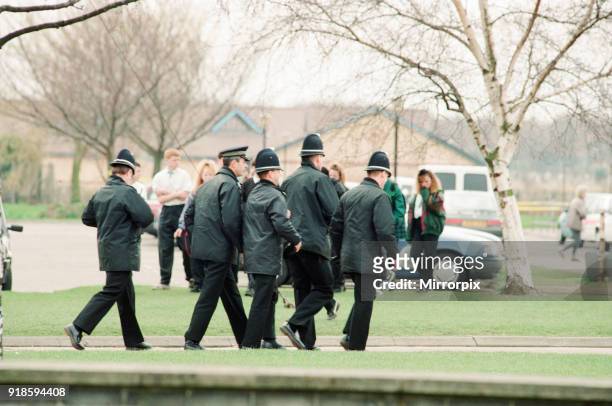 Hall Garth Comprehensive School, Middlesbrough, Monday 28th March 1994. A masked man, carrying a shotgun and knives, burst into a classroom, ordered...