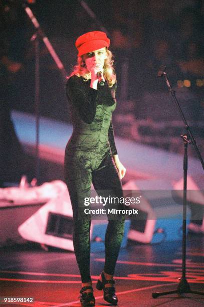 Kylie Minogue, performing in concert, Enjoy Yourself Tour, La Cigale, Paris, France, Tuesday 8th May 1990.