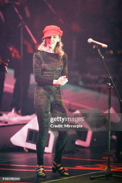 Kylie Minogue, performing in concert, Enjoy Yourself Tour, La Cigale, Paris, France, Tuesday 8th May 1990.