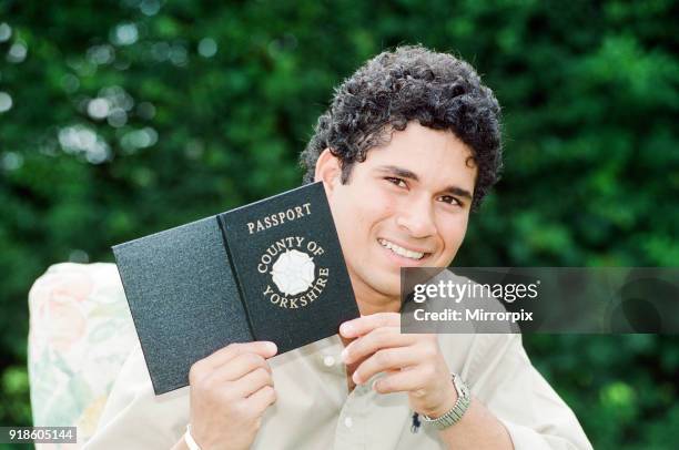 Sachin Tendulkar, first overseas signing for Yorkshire County Cricket Club, pictured in Sheffield, 16th July 1992.