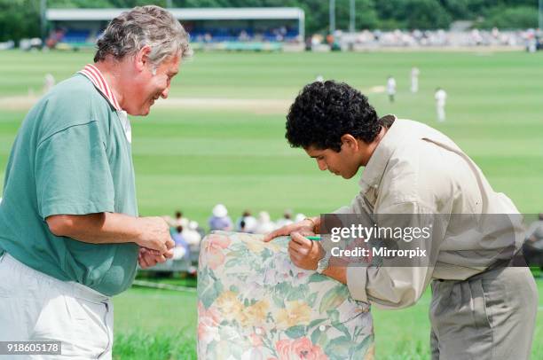 Sachin Tendulkar, first overseas signing for Yorkshire County Cricket Club, pictured in Sheffield, 16th July 1992.