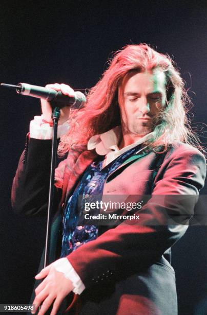 Wet Wet Wet, music group, in concert, NEC, Birmingham, 29th June 1994. Lead singer, Marti Pellow.