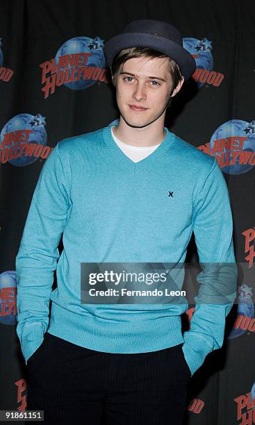 Lucas Grabeel visits Planet Hollywood on October 13, 2009 in New York City.