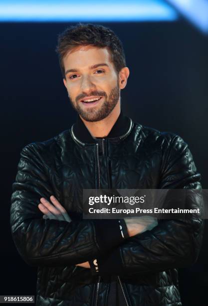 Spanish singer Pablo Alboran attends a press conference to promote his new tour 'Prometo' on February 15, 2018 in Arganda del Rey, Spain.