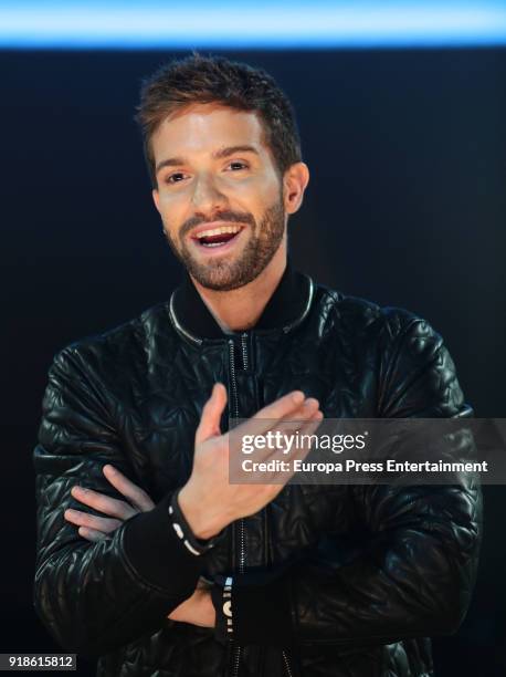 Spanish singer Pablo Alboran attends a press conference to promote his new tour 'Prometo' on February 15, 2018 in Arganda del Rey, Spain.