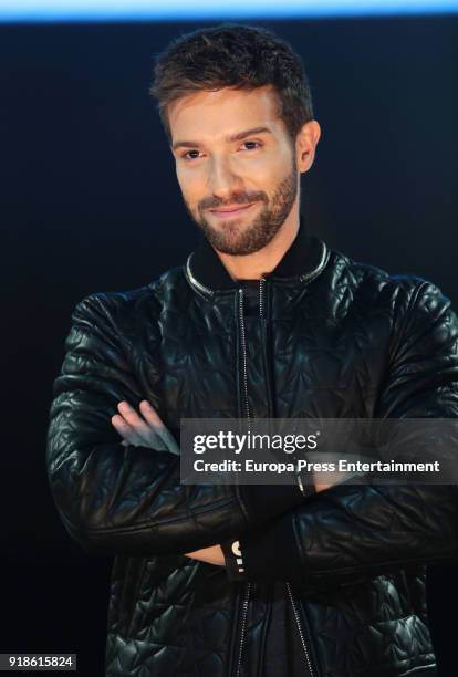 Spanish singer Pablo Alboran attends a press conference to promote his new tour 'Prometo' on February 15, 2018 in Arganda del Rey, Spain.