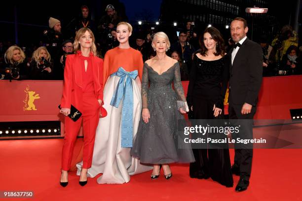 Heike Makatsch, Elle Fanning, Helen Mirren, Iris Berben and Wotan Wilke Moehring attend the Opening Ceremony & 'Isle of Dogs' premiere during the...