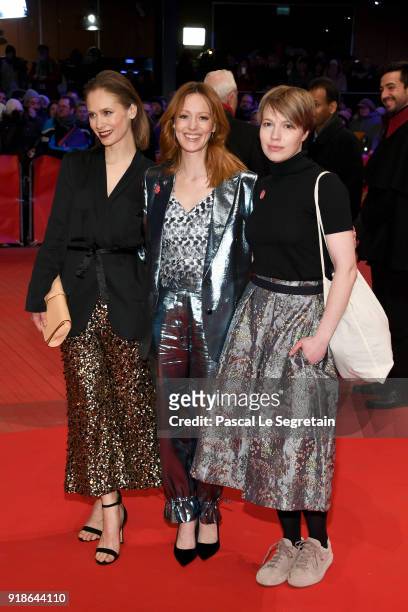 Alina Levshin, Lavinia Wilson and Anna Brueggemann attend the Opening Ceremony & 'Isle of Dogs' premiere during the 68th Berlinale International Film...
