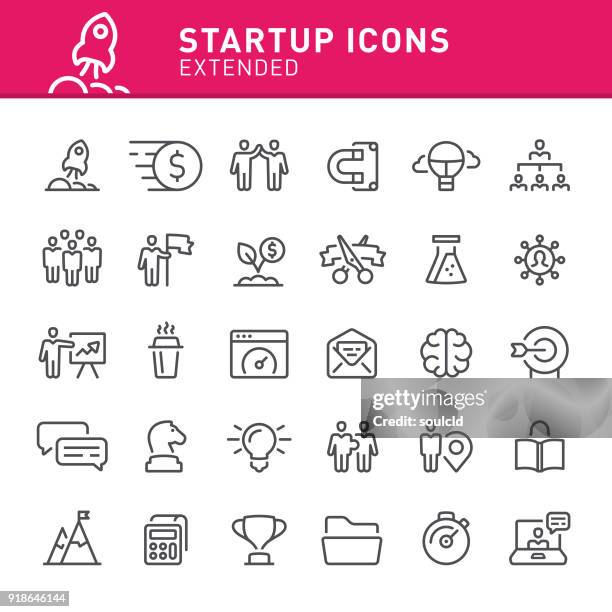 startup icons - opening event stock illustrations
