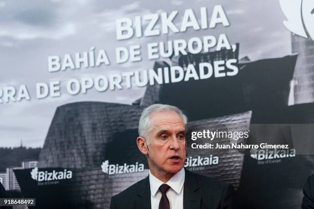 General Director of the Guggenheim Museum Bilbao Juan Ignacio Vidarte attends 'Bizkaia: Una Oportunidad Para Invertir' press conference at Circulo de...
