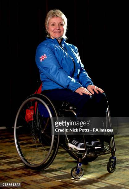 Great Britain Wheelchair Curling Angie Malone MBE during the ParalympicsGB Team Launch at the Hilton Deansgate, Manchester.