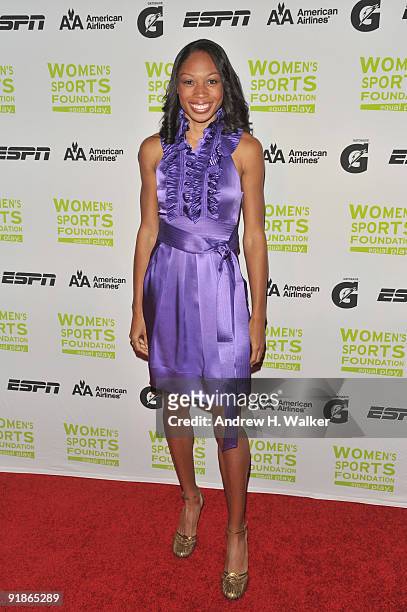 Track and field sprint athlete Allyson Felix attends the 30th Annual Salute To Women In Sports Awards at The Waldorf=Astoria on October 13, 2009 in...