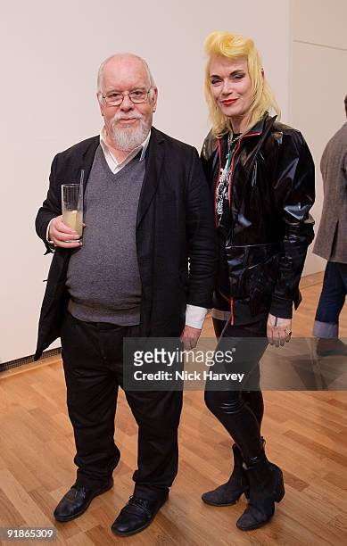Sir Peter Blake and Pam Hogg attend Haunch Of Venison's party during the Frieze Art Fair on October 13, 2009 in London, England.