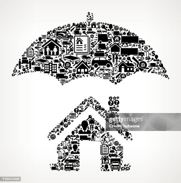 home insurance moving and relocation icon pattern - coverage map stock illustrations