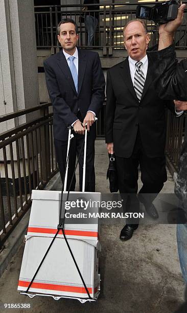 Howard K. Stern leaves the Los Angeles Superior Court after the first day of a preliminary hearing into the death of 39-year-old former Playboy model...
