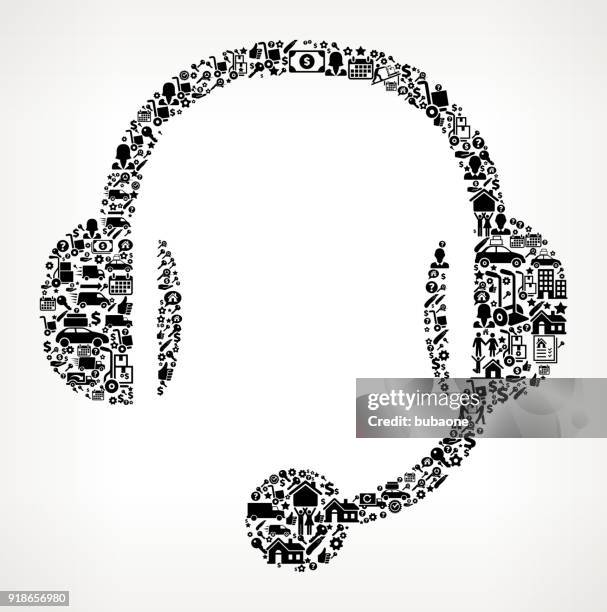 headset moving and relocation icon pattern - movers packing stock illustrations