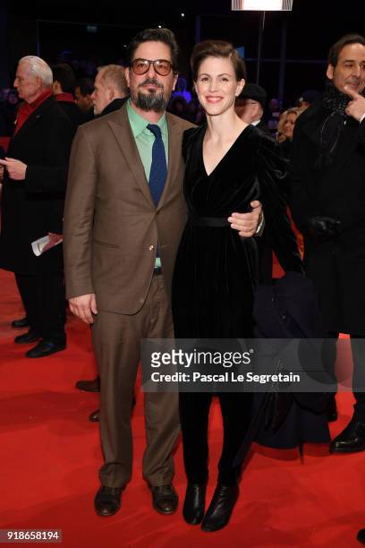 Roman Coppola and Jennifer Furches attend the Opening Ceremony & 'Isle of Dogs' premiere during the 68th Berlinale International Film Festival Berlin...