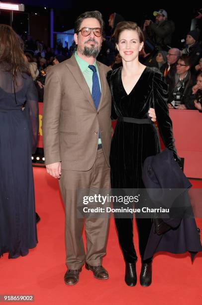 Roman Coppola and Jennifer Furches attend the Opening Ceremony & 'Isle of Dogs' premiere during the 68th Berlinale International Film Festival Berlin...