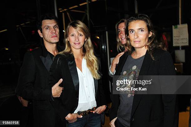 Singer Marc Lavoine his wife Sarah Lavoine Poniatowski and director Lisa Azuelos attend the Femina.com 10th Anniversary Party at the Georges...