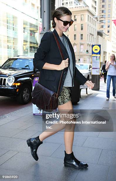 Model Miranda Kerr out and about in Sydney ahead of her appearance at the Caulfield Cup this weekend, on October 14, 2009 in Sydney, Australia.