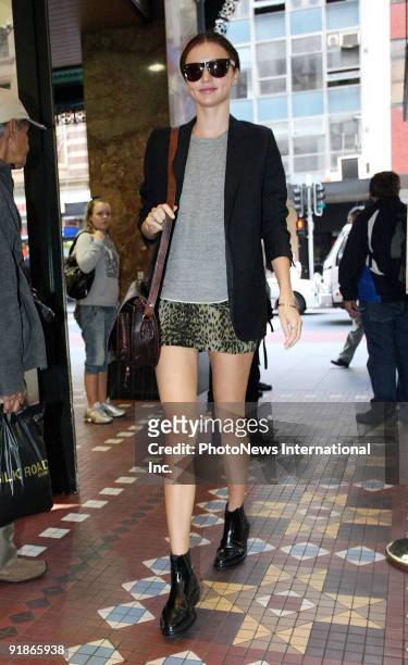 Model Miranda Kerr out and about in Sydney ahead of her appearance at the Caulfield Cup this weekend, on October 14, 2009 in Sydney, Australia.