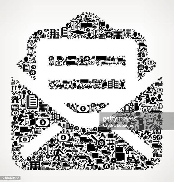 letter moving and relocation icon pattern - man opening envelope stock illustrations