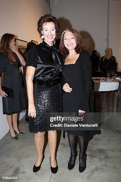 Mayor of Milan Letizia Moratti and Bedy Moratti attend the Cardi Black Box Dinner on October 13, 2009 in Milan, Italy.