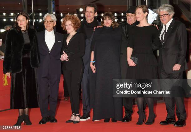 Jury members Adele Romanski, Ryuichi Sakamoto, Stephanie Zacharek, Tom Tykwe with Marie Steinbach, Berlinale Festival Director Dieter Kosslick,...