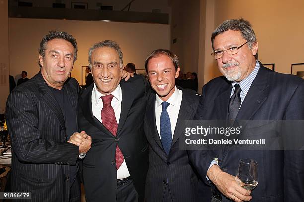 Saverio Moschillo, Emilio Fede, Nicolo Cardi and Giuseppe di Piazza attend the Cardi Black Box Dinner on October 13, 2009 in Milan, Italy.